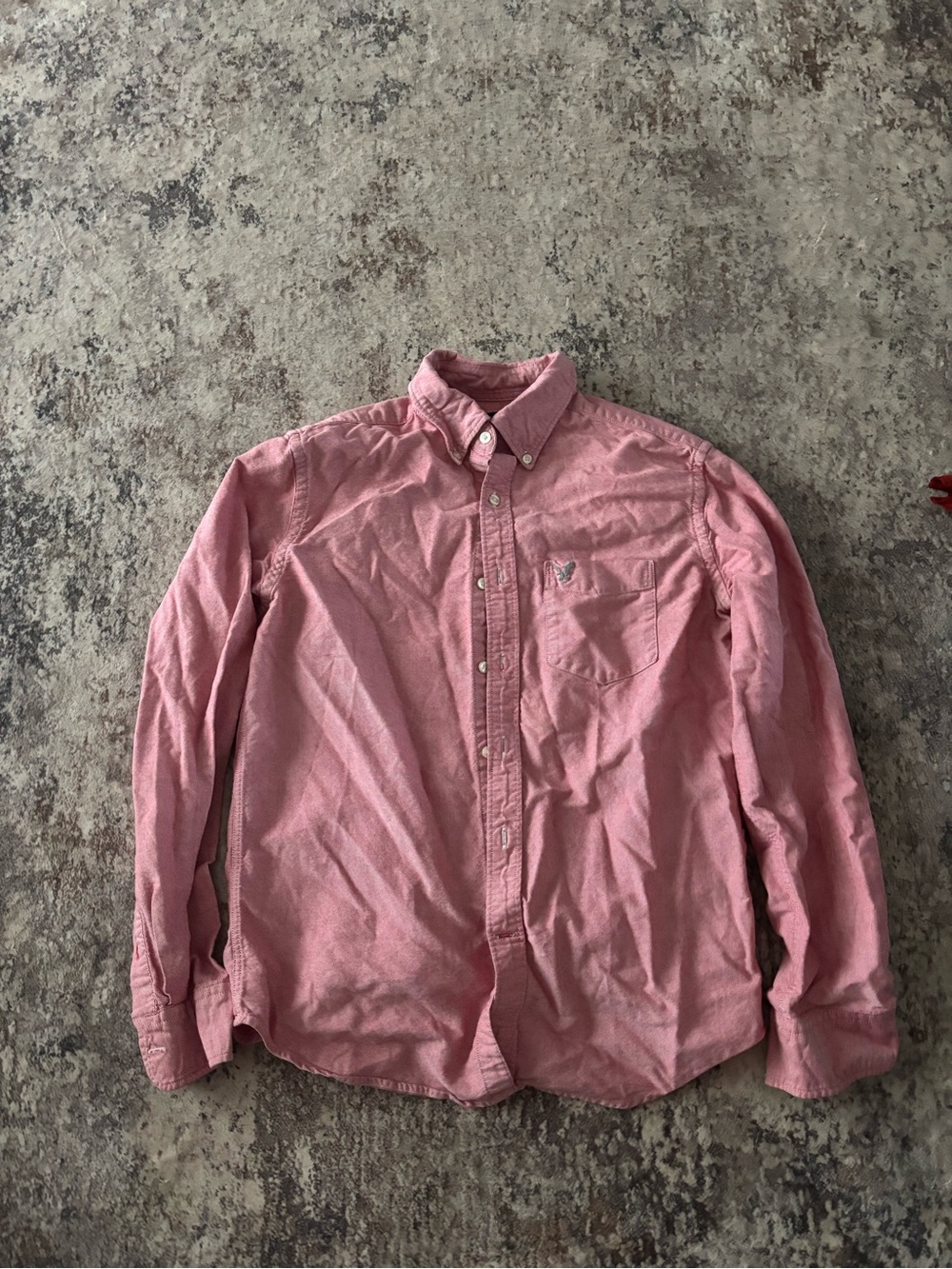 American Eagle Outfitters Slim Pink Button-Down Shirt